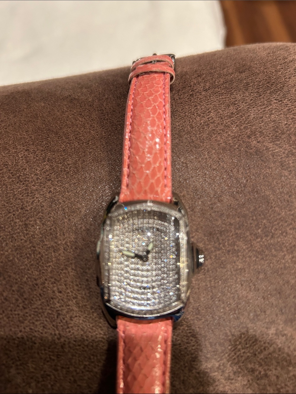 Invicta Pink authentic copper head snake strap Pave  diamond face Watch